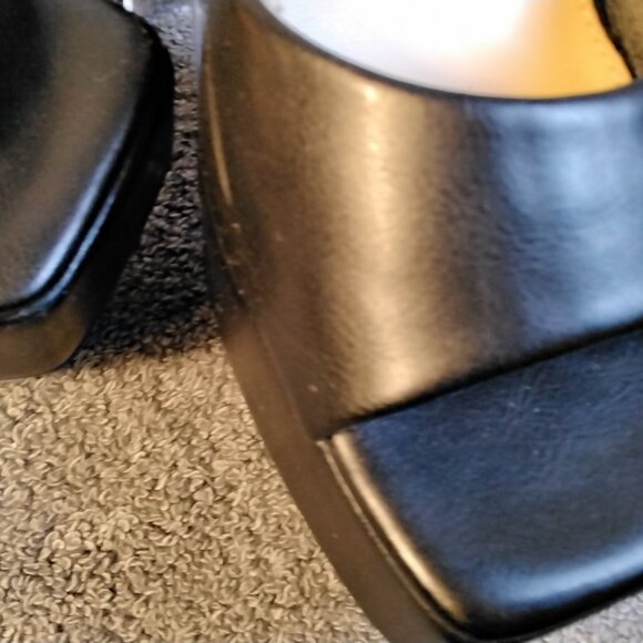 🖤 Modatope Black Platform Block Heels Size 6 Sandals Open Toe Pumps Ankle Strap - Picture 3 of 13